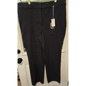 NWT Lane Bryant Dark Navy Polka Dot Straight Leg High Rise Pants women's plus 20